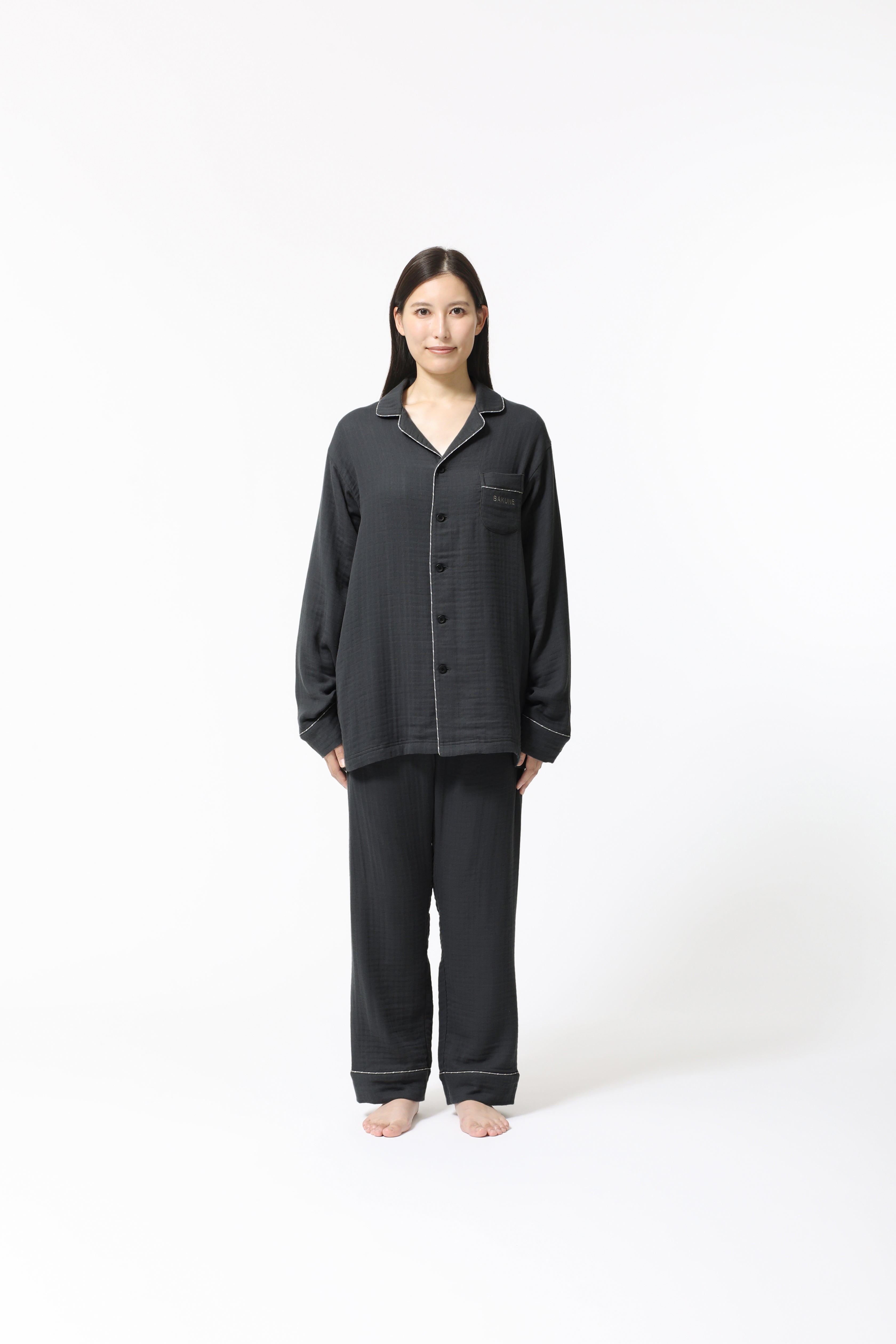 BAKUNE Pajamas Gauze Long Sleeve Shirt / Long Pants
