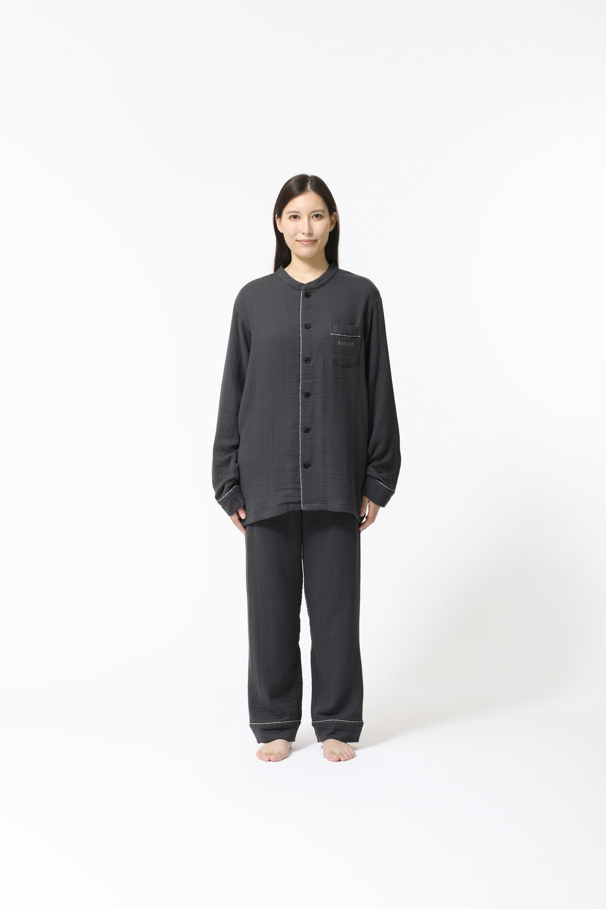BAKUNE Pajamas Gauze Band Collar Long Setup - TENTIAL