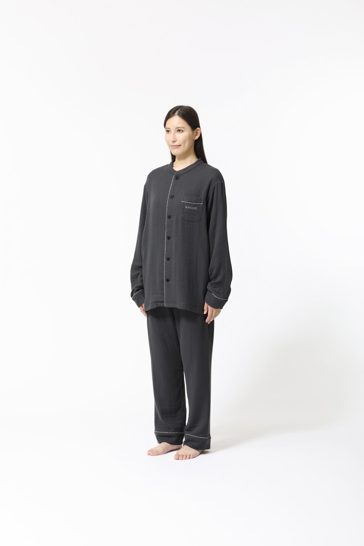 BAKUNE Pajamas Gauze Band Collar Long Setup - TENTIAL