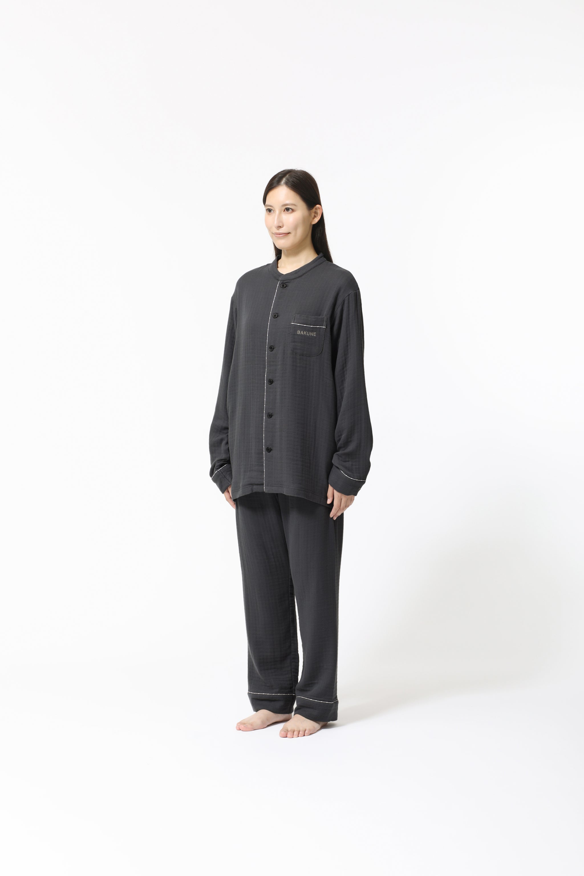 BAKUNE Pajamas Gauze Band Collar Long Setup - TENTIAL