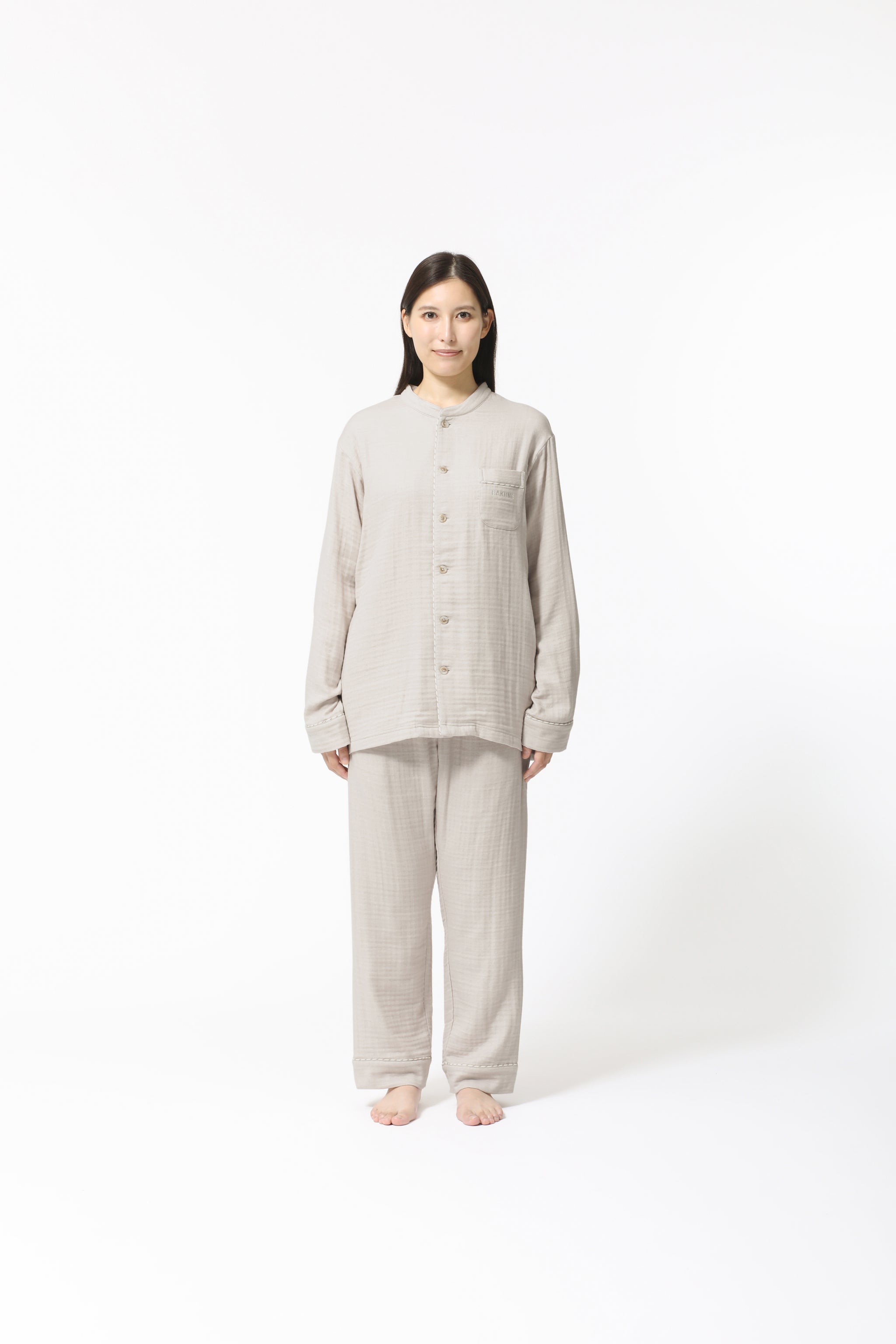 BAKUNE Pajamas Gauze Band Collar Long Setup - TENTIAL