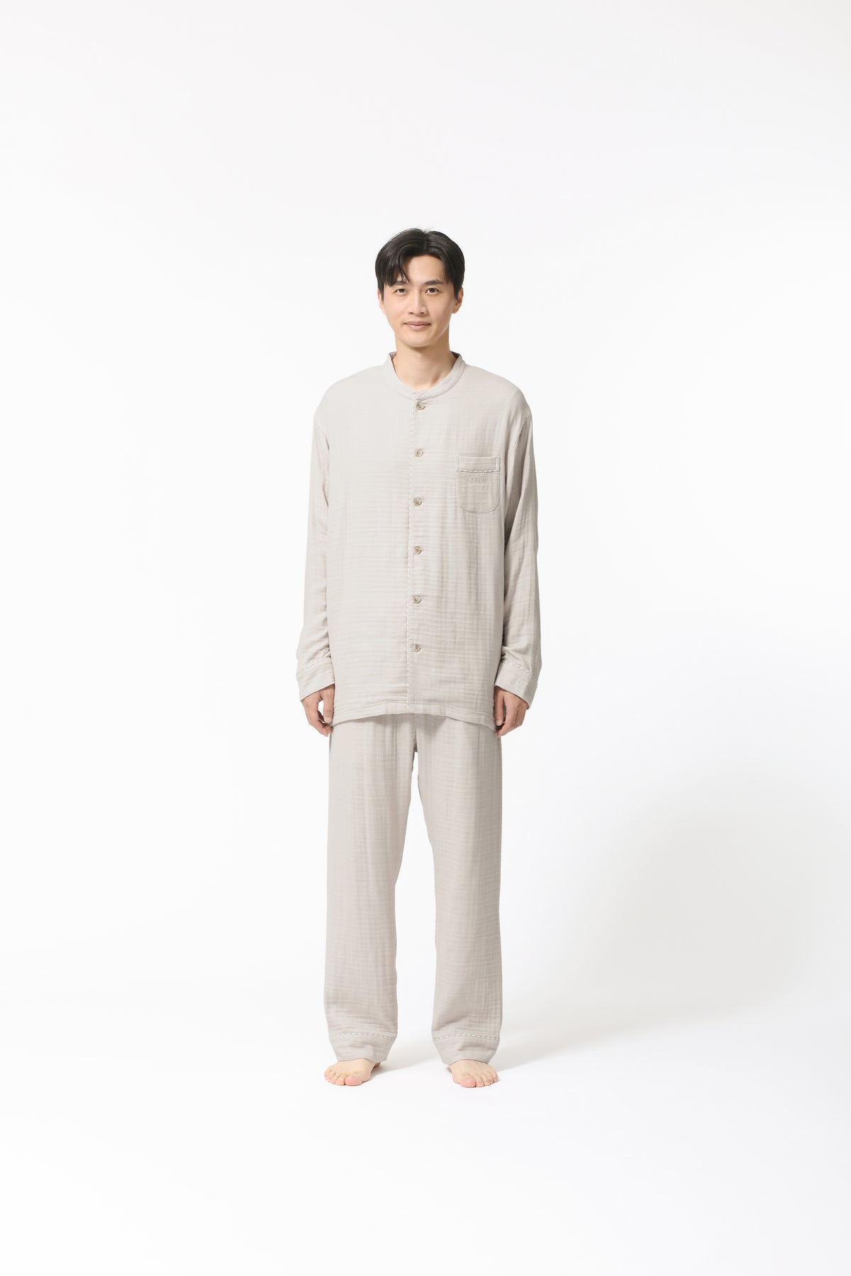 BAKUNE Pajamas Gauze Band Collar Long Setup - TENTIAL