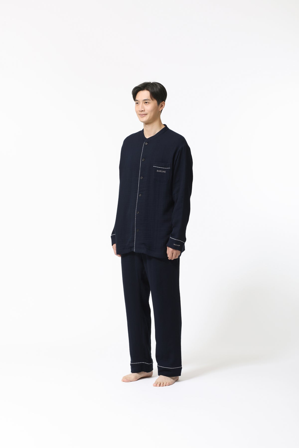 BAKUNE Pajamas Gauze Band Collar Long Setup - TENTIAL