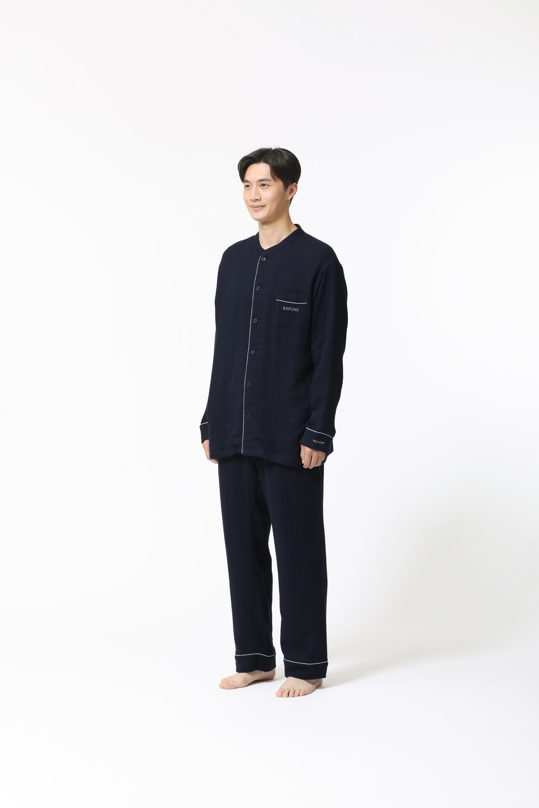 BAKUNE Pajamas Gauze Band Collar Long Setup - TENTIAL