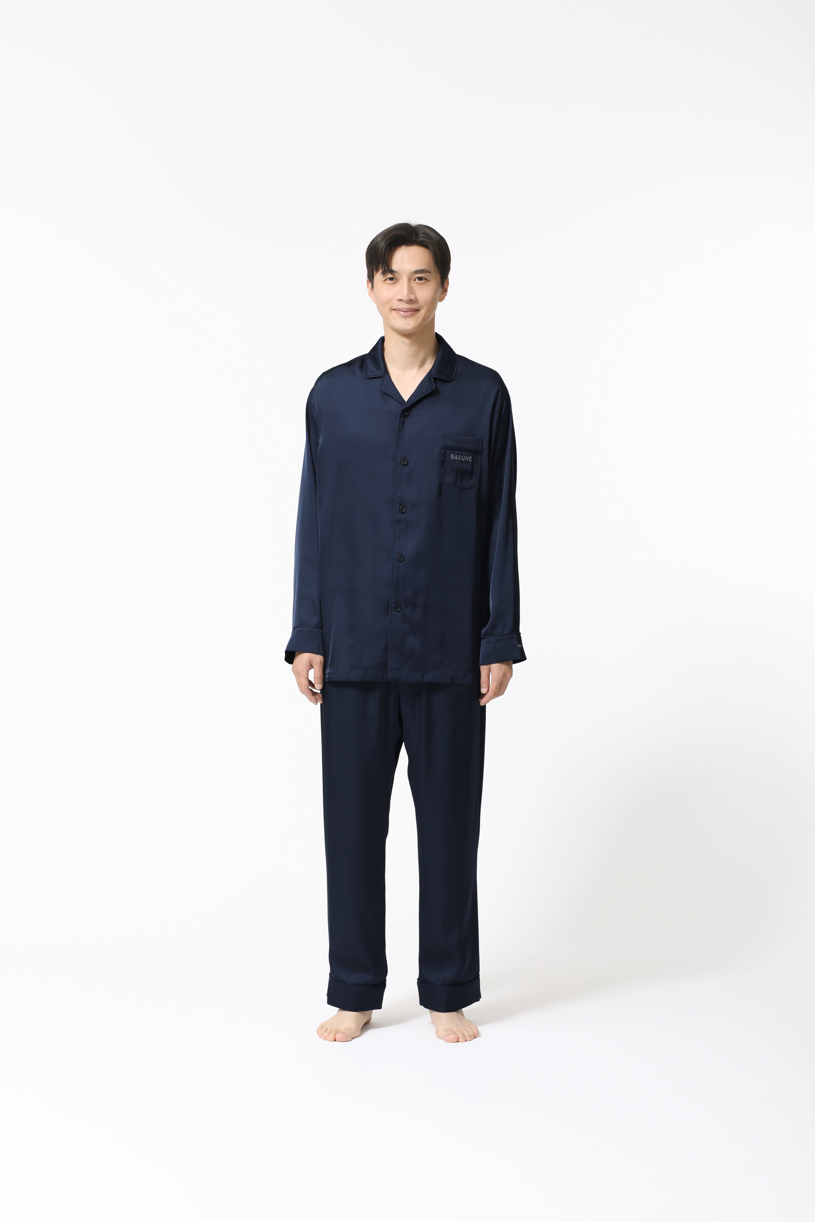 BAKUNE Pajamas Satin Long Sleeve Shirt / Long Pants