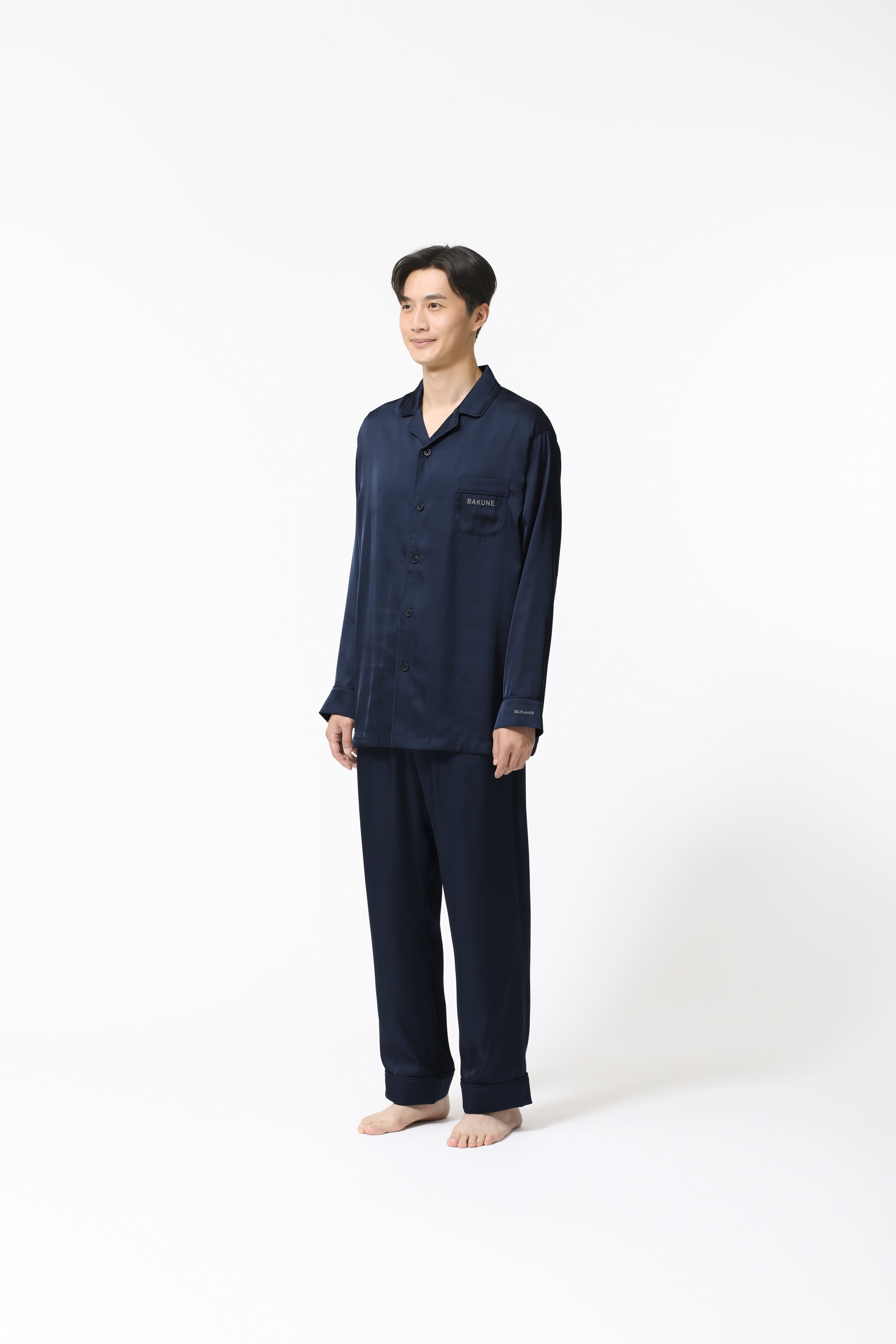 BAKUNE Pajamas Satin Long Sleeve Shirt / Long Pants