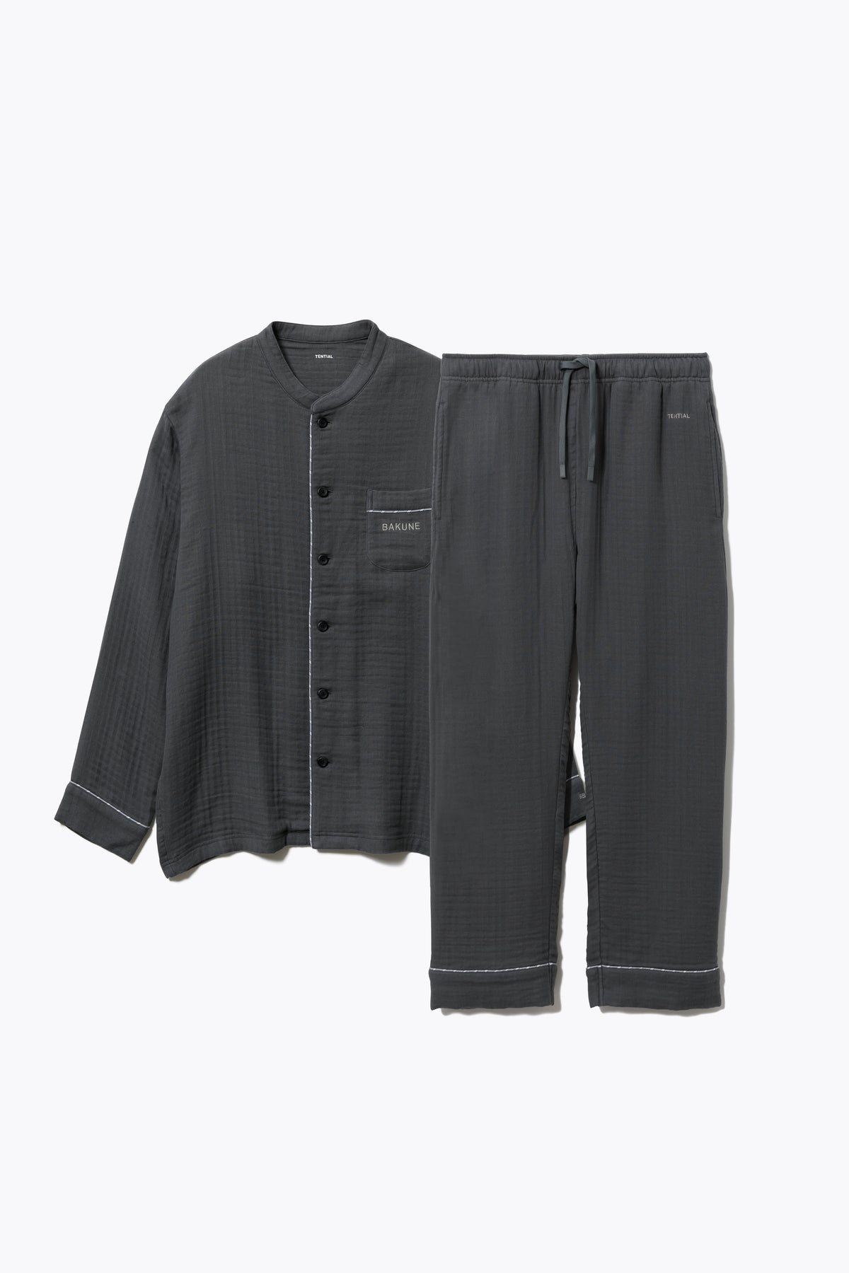 BAKUNE Pajamas Gauze Band Collar Long Setup - TENTIAL