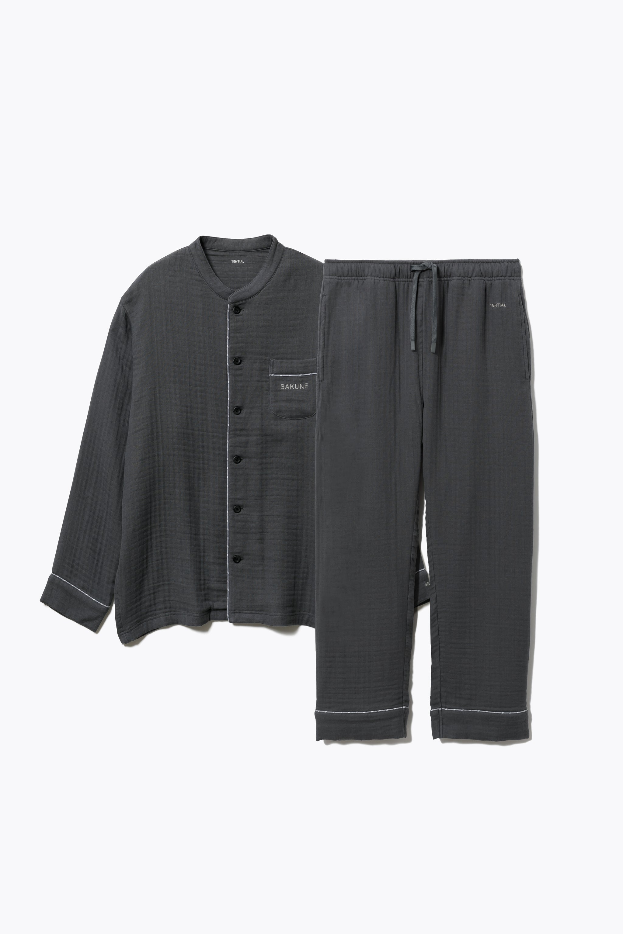 BAKUNE Pajamas Gauze Band Collar Long Setup - TENTIAL