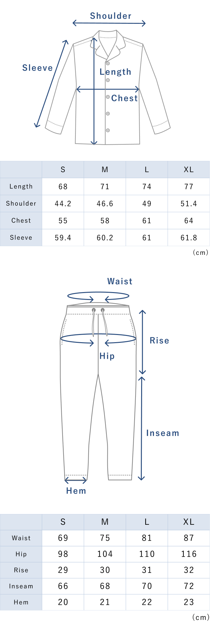 BAKUNE Pajamas Dry Long Sleeve Shirt / Long Pants