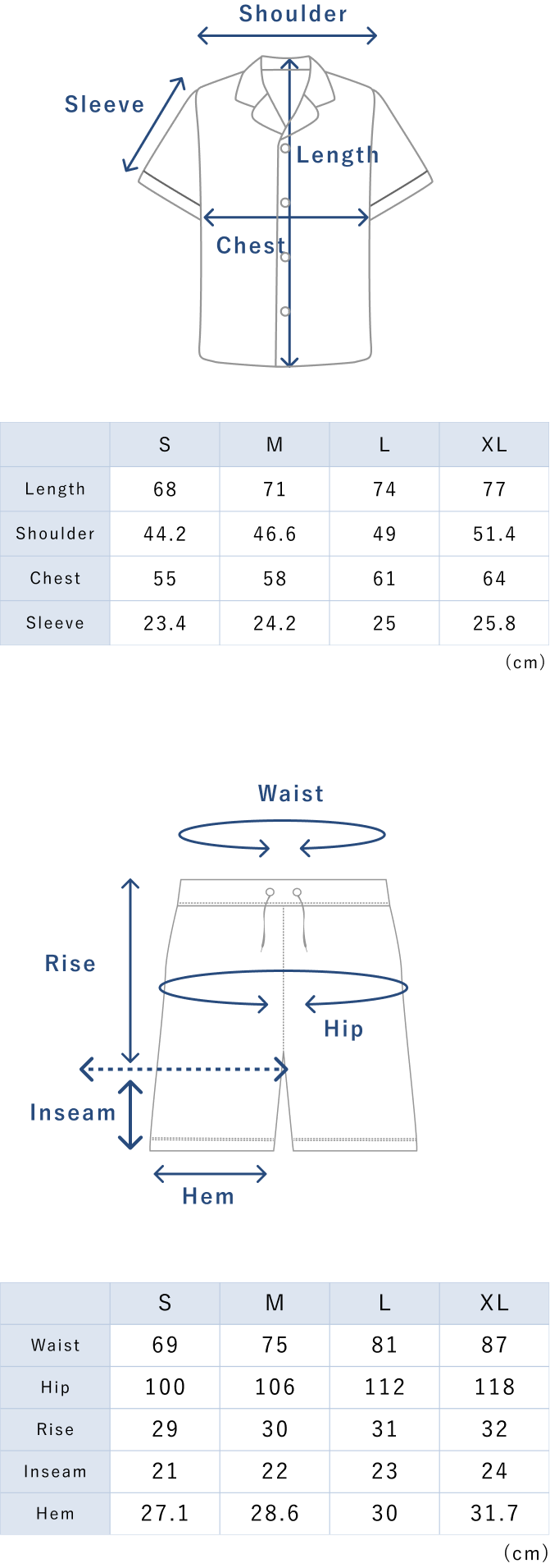 BAKUNE Pajamas Dry Short Sleeve Shirt / Short Pants