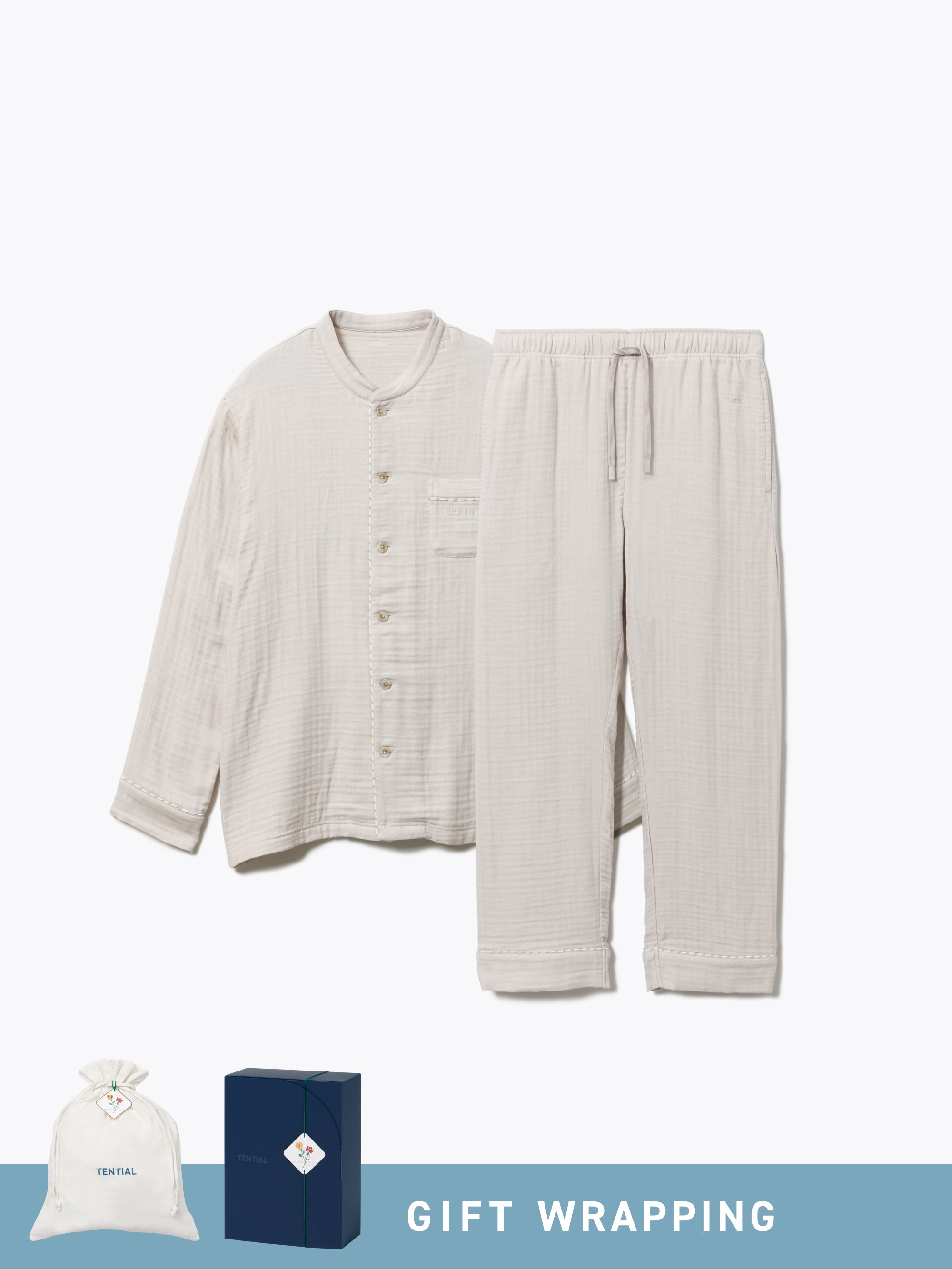 Gift Set - BAKUNE Pajamas Gauze Band Collar Long Setup - TENTIAL