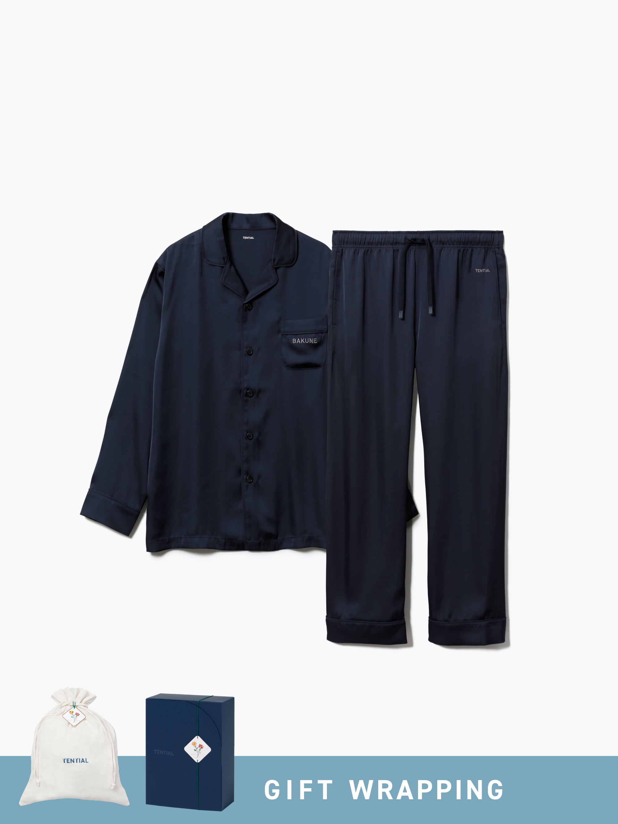 Gift Set - BAKUNE Pajamas Satin Long Setup - TENTIAL