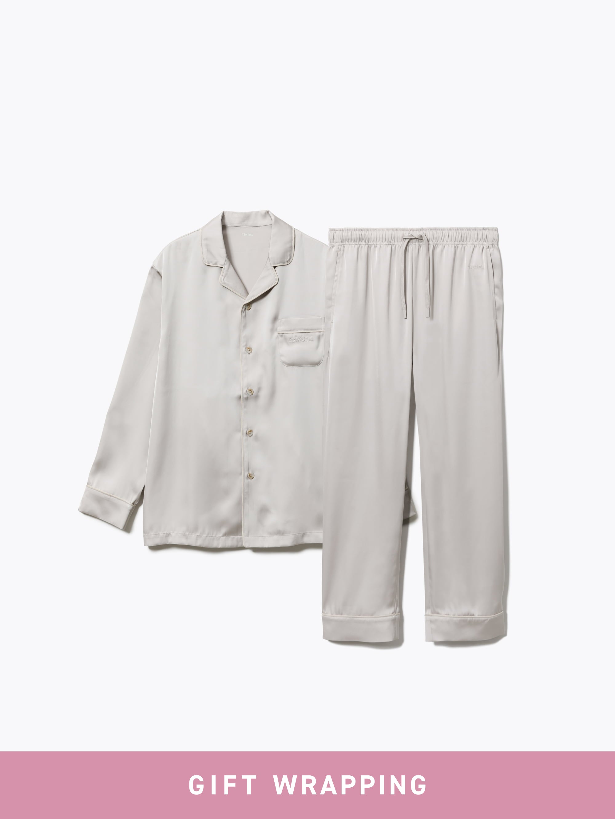 Gift Set - BAKUNE Pajamas Satin Long Setup - TENTIAL