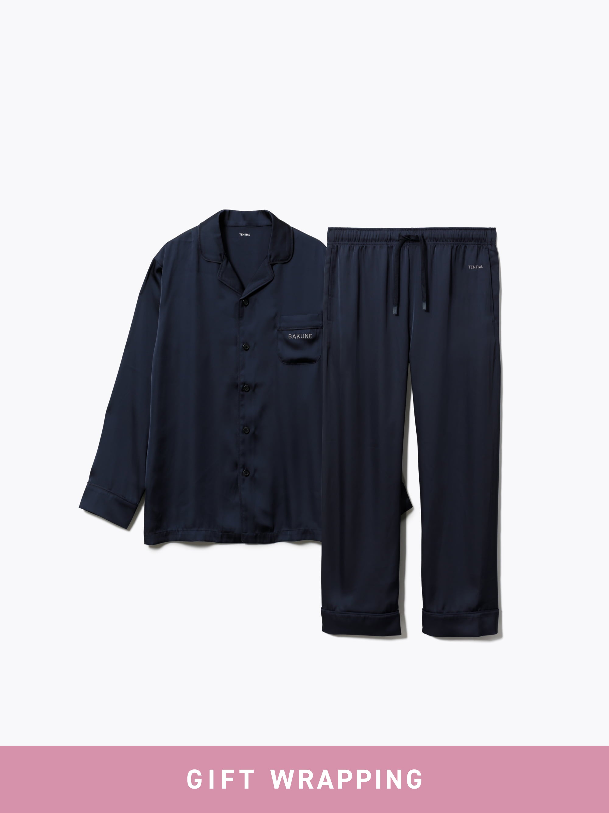 Gift Set - BAKUNE Pajamas Satin Long Setup - TENTIAL