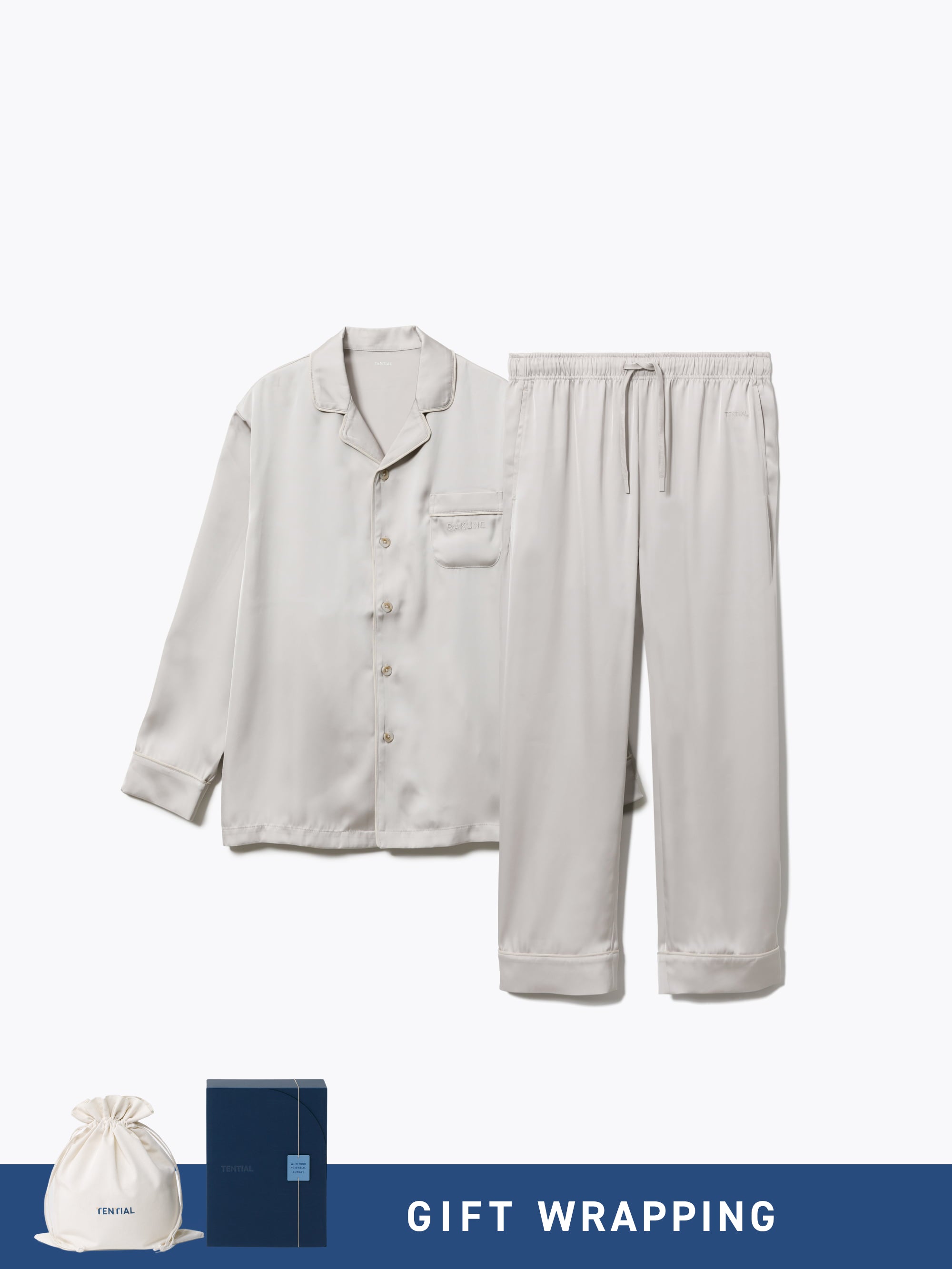 Gift Set - BAKUNE Pajamas Satin Long Setup - TENTIAL