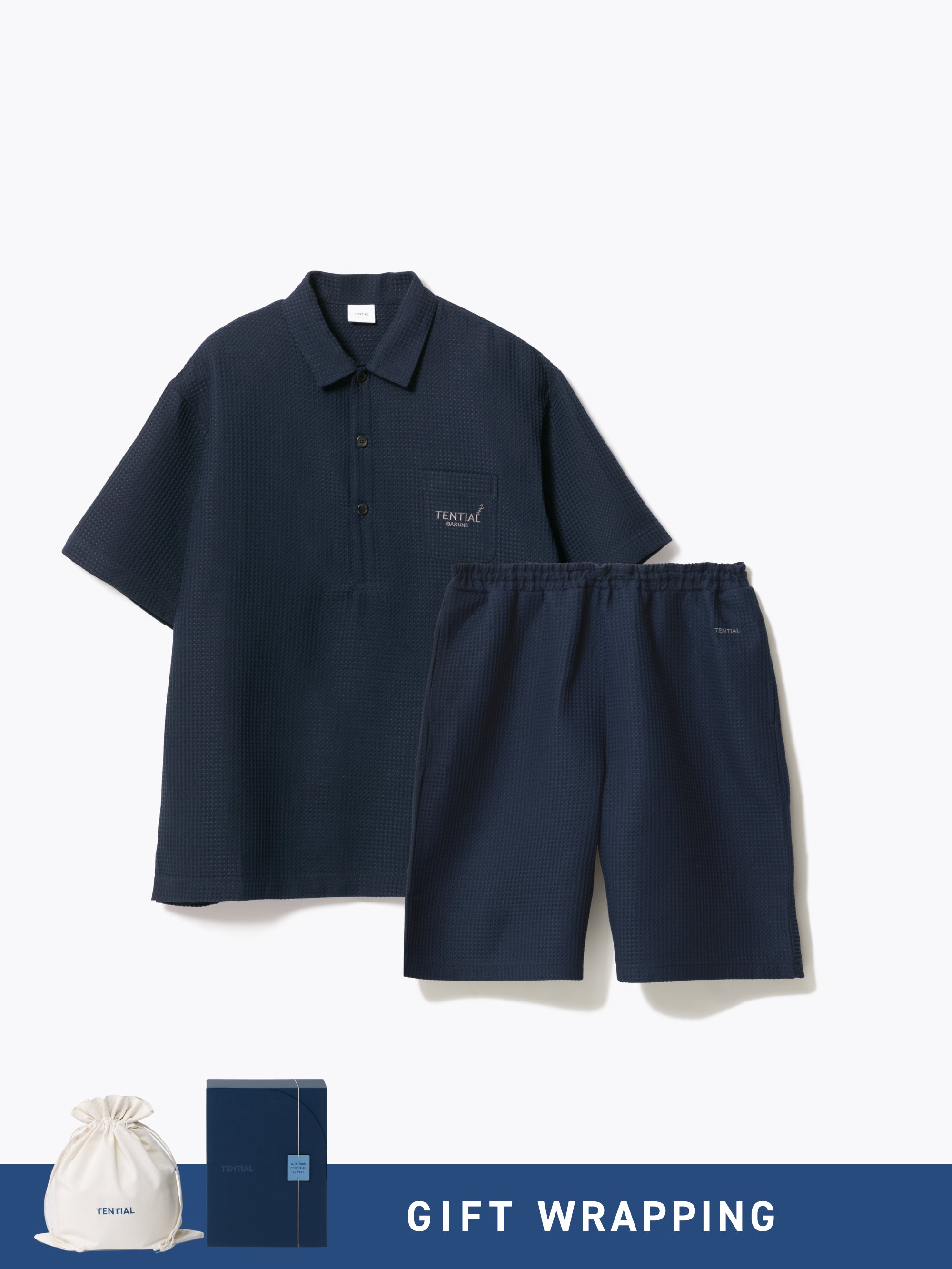 Gift Set - BAKUNE Waffle Men's Short Setup - TENTIAL