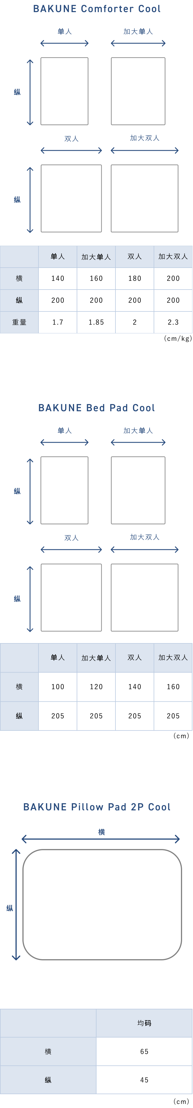BAKUNE Comforter Cool / 3-Piece Bedding Set